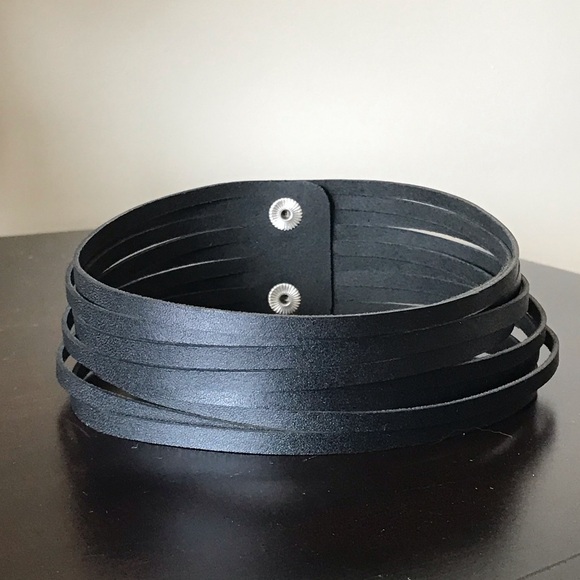 Genuine Leather Layered Rope Wrap Bracelet or Collar Necklace - Picture 9 of 9